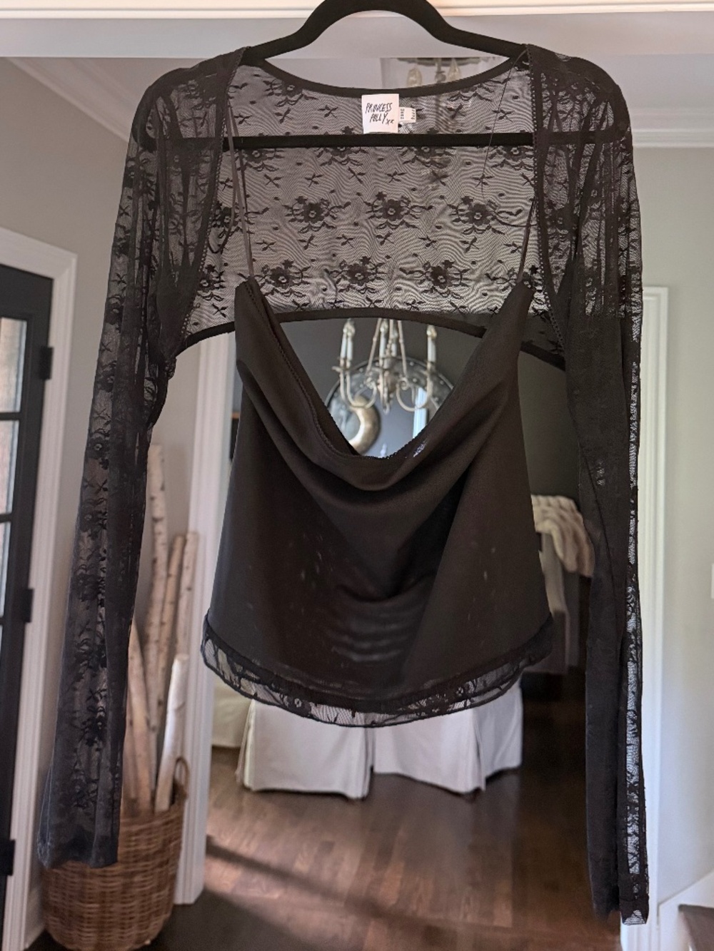 Princess Poly Tube Top & Lace Bolero Set - Black US 12